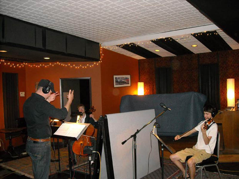 recording strings for the song "Epiphany"
