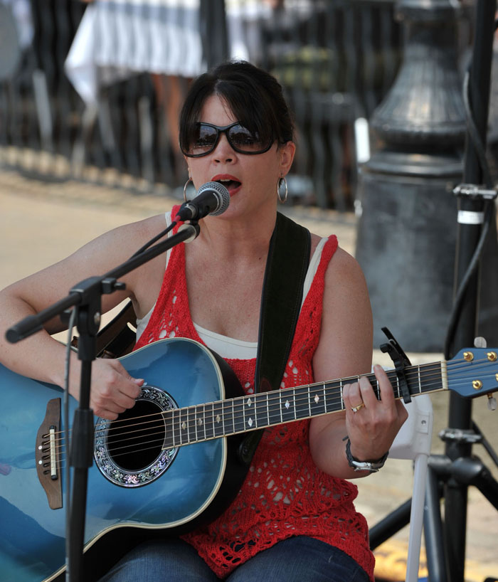 Angela Predhomme sings at the Brighton Art & Acoustic Music Festival